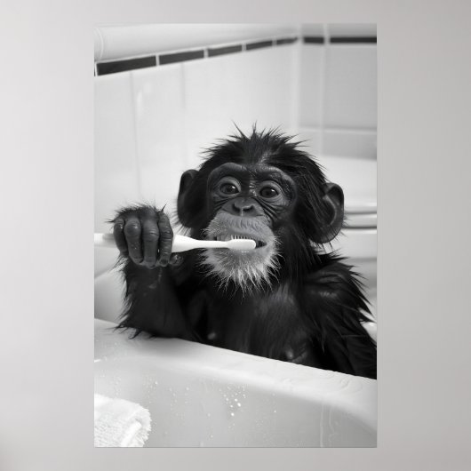 Impression de salle de bain de singe drôle Style v (Devant)