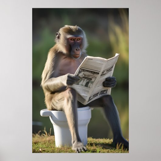 Impression de salle de bain de singe mandrill drôl (Devant)