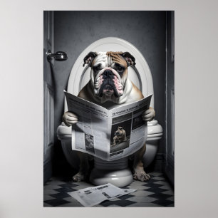 Impression de salle de bain drôle de bouledogue Ar