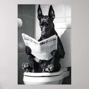 Impression de salle de bain drôle de Doberman, Chi