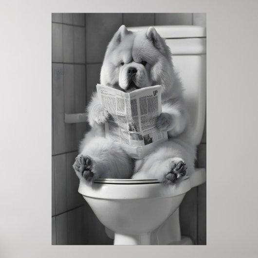 Impression de salle de bain drôle de Pomeranian, A (Devant)