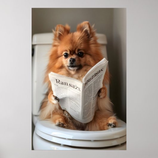 Impression de salle de bain drôle de Pomeranian, J (Devant)