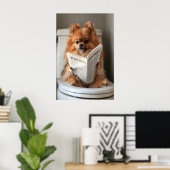 Impression de salle de bain drôle de Pomeranian, J (Bureau à domicile)