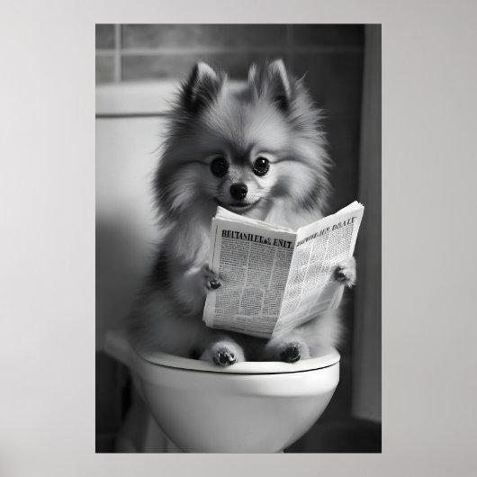 Impression de salle de bain drôle de Pomeranian, L (Devant)