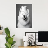 Impression de salle de bain drôle de Samoyède, Art (Bureau à domicile)