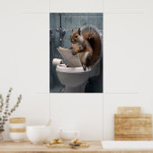 Impression de salle de bain écureuil drôle, Journa (Cuisine)