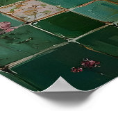 Impression de salle de bain florale, Fleur botaniq (Coin)