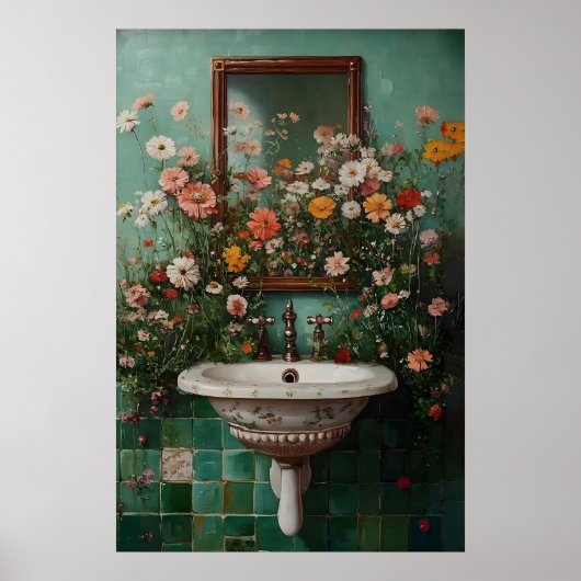 Impression de salle de bain florale, fleur de sall (Devant)