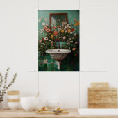Impression de salle de bain florale, fleur de sall (Cuisine)