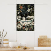 Impression de salle de bain papillon noir floral,  (Cuisine)