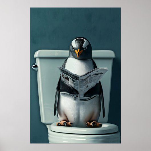 Impression de salle de bain pingouin drôle, Art de (Devant)