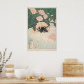 Impression de salle de bain Pug Kawaii Japandi Uki (Cuisine)