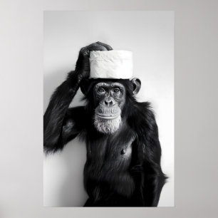 Impression de salle de bain singe drôle Photo d'an