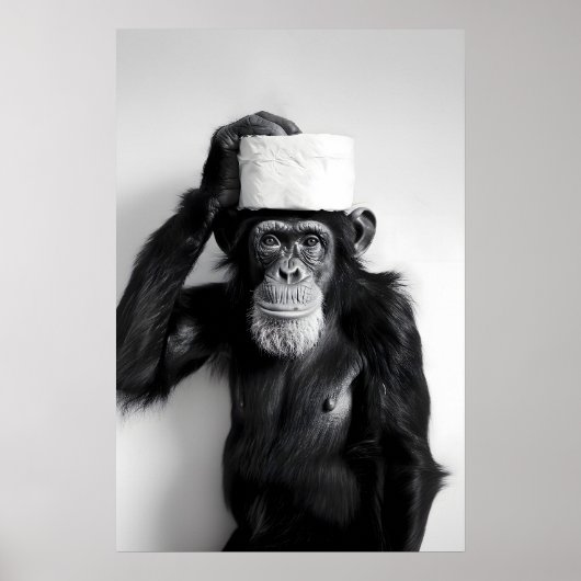 Impression de salle de bain singe drôle Photo d'an (Devant)
