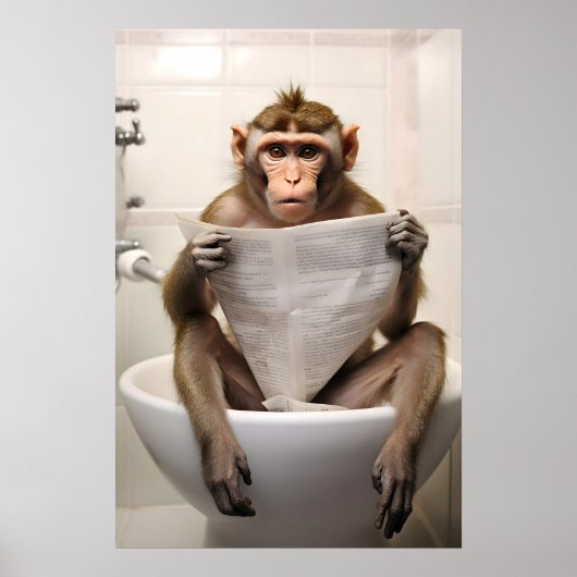 Impression de salle de bain singe macaque drôle mu (Devant)