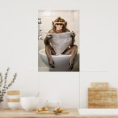 Impression de salle de bain singe macaque drôle mu (Cuisine)