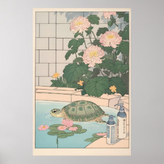 Impression de salle de bain Tortue marine Ukiyo-e