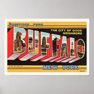 Impression de salutation rétro Buffalo New York