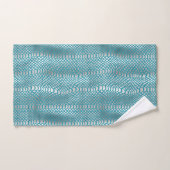 Impression de serpent d'argent bleu turquoise (Serviette à main)