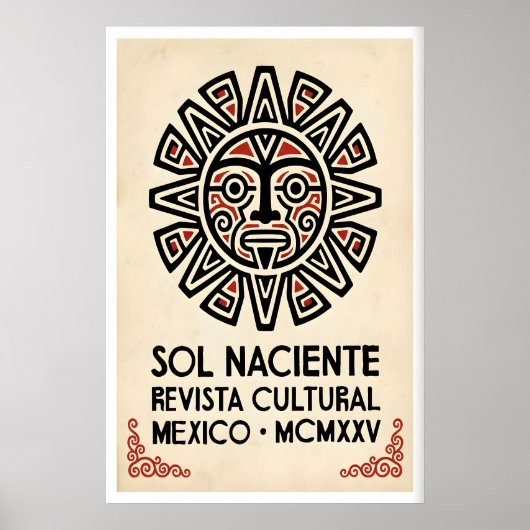 Impression de soleil aztèque - Rayons géométriques (Devant)