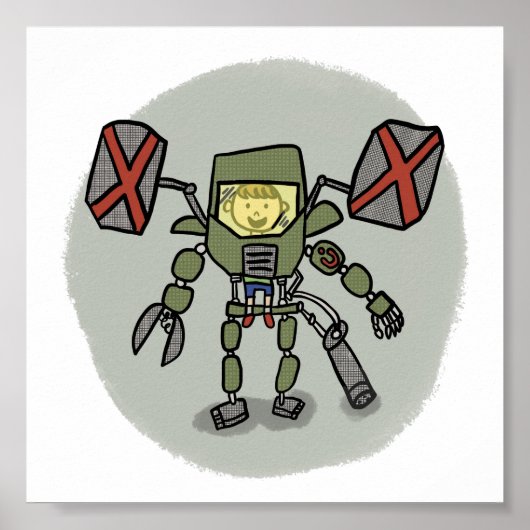 Impression de style bande dessinée Ethan (Devant)