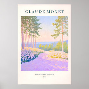 Impression de style Monet Forêt de pins Violet Fra