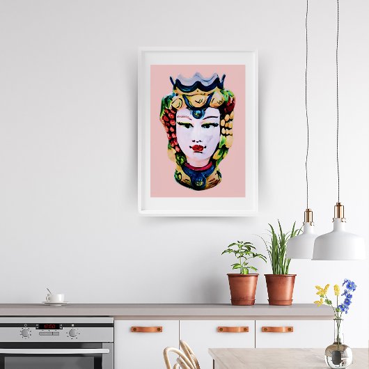 Impression de tête blanche rose Sicilienne