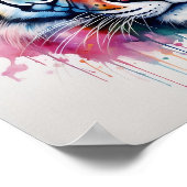 Impression de tête de tigre d'aquarelle vive (Coin)