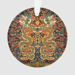 Impression de textile de dragon chinois vintage Ar