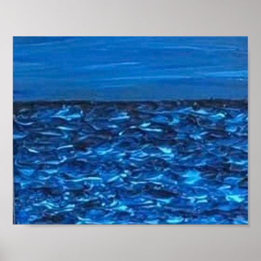 Impression de texture de vague bleue (Devant)