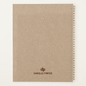 Impression de texture en cuir beige brun minimal (Dos)