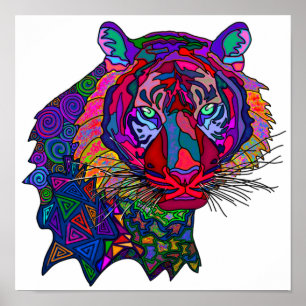Impression de tigre colorée