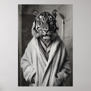 Impression de tigre en robe de chambre, Art d'anim