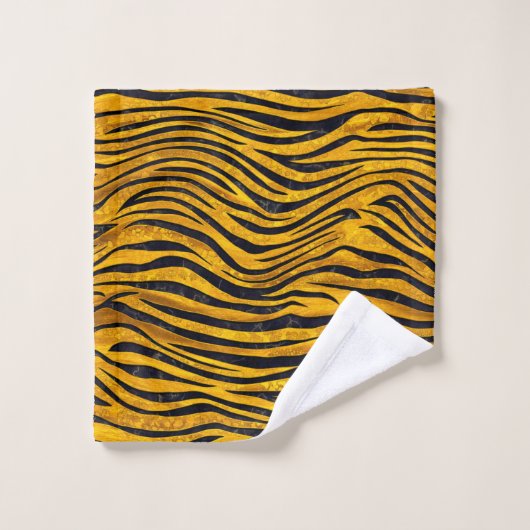 Impression de tigres - Clusters d'or (Gant de toilette)