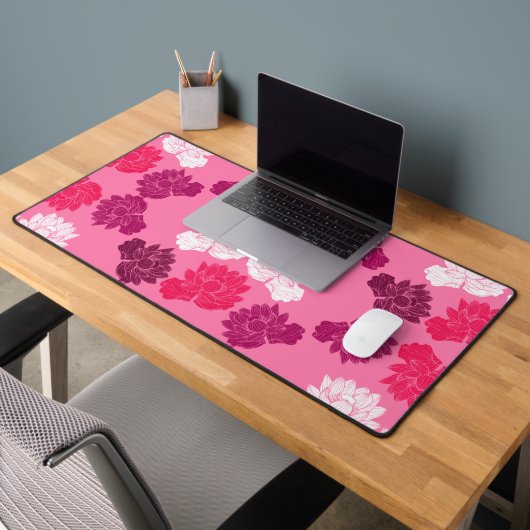 Impression de tissu de nénuphar rose (Bureau 2)