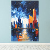 Impression de toile Abstrait Skyline de nuit en em (Insitu (Plancher de Bois))