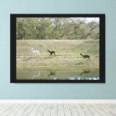 Impression de toile - Alpacas sur la colline (Insitu (Plancher de Bois))