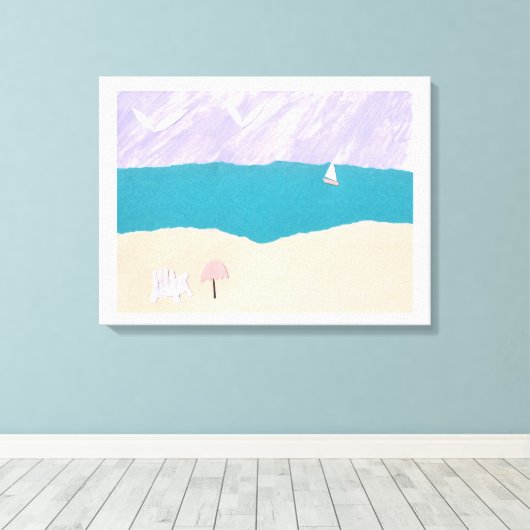 Impression de toile avec conception de plage (Insitu (Plancher de Bois))