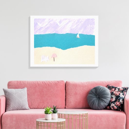 Impression de toile avec conception de plage (Insitu(Salon))