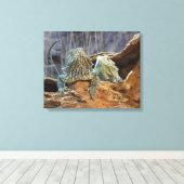 Impression de toile avec des lézards curieux (Insitu (Plancher de Bois))