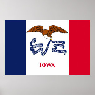 Impression de toile avec Drapeau de l'Iowa, U.S.A.