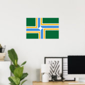 Impression de toile avec drapeau de Portland, État (Bureau à domicile)