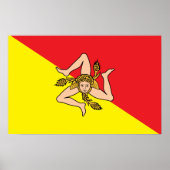 Impression de toile avec Drapeau de Sicile, Italie (Devant)