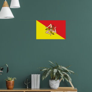 Impression de toile avec Drapeau de Sicile, Italie