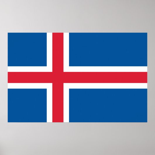 Impression de toile avec Drapeau d'Islande (Devant)