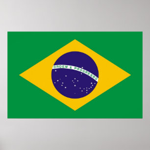 Impression de toile avec drapeau du Brésil