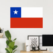 Impression de toile avec drapeau du Chili (Bureau à domicile)