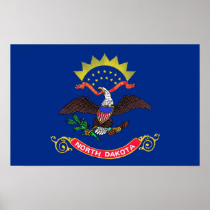 Impression de toile avec drapeau du Dakota du Nord