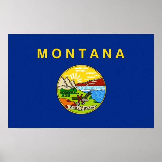 Impression de toile avec Drapeau du Montana, U.S.A (Devant)