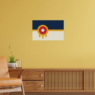 Impression de toile avec le drapeau de Tulsa, Okla